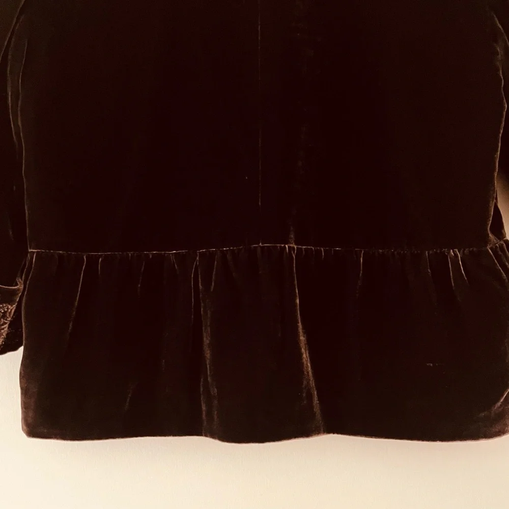 Tahari Brown Velvet Jacket Brown Size 4 - Picture 4 of 6